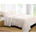 Tiana Ruched 3-piece White Quilt Set