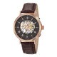 Stuhrling Original Men's 'Lexington' Automatic Skeleton Leather Strap Watch with Brown Strap