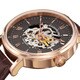 Stuhrling Original Men's 'Lexington' Automatic Skeleton Leather Strap Watch with Brown Strap