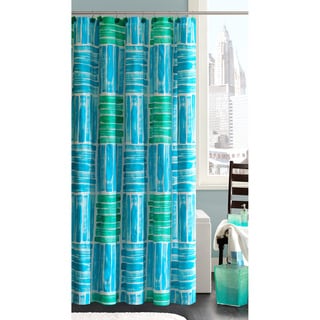 Madison Park Seaglass Cotton Shower Curtain with Hooks