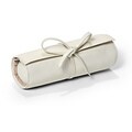 Morelle Carrie Cream Genuine Top Grain Leather Jewelry Roll Tie