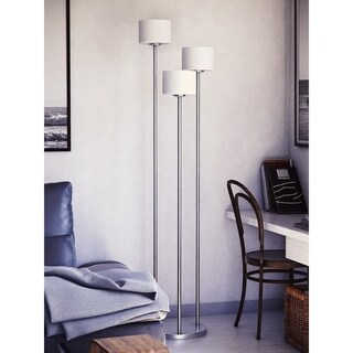 Ellsworth 3-light Brushed Steel Torchiere