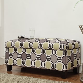 Kayla Polka-dot Style Fabric Storage Bench Ottoman