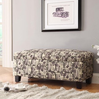 Kayla Fun Geometric Fabric Storage Bench Ottoman