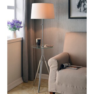 Hinsdale Chrome Floor Lamp with Tray