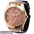 Geneva Women's Platinum Silicone Watch with Rose-Tone Dial