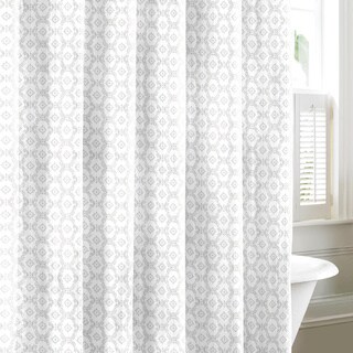 Laura Ashley Venetia Grey Cotton Shower Curtain
