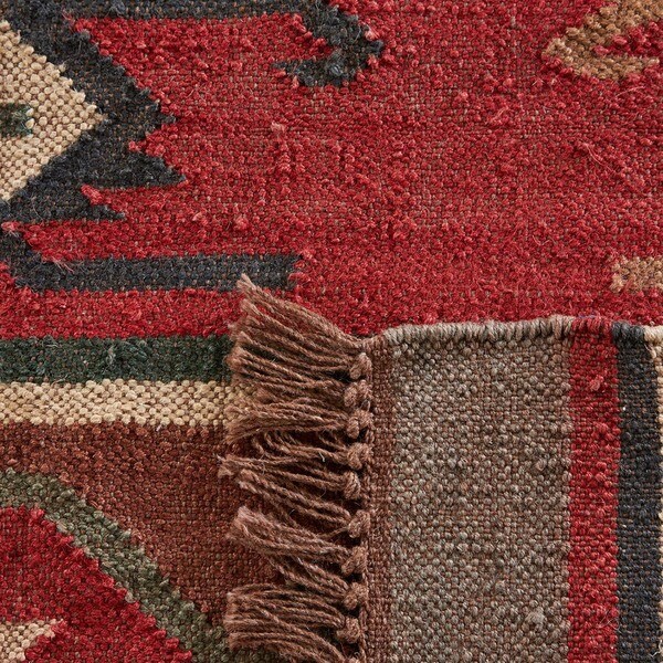 Handmade FlatWeave TribalPattern Multicolored Area Rug (4' x 6