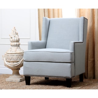 Abbyson Living Lorena Fabric Nailhead Trim Light Blue Armchair
