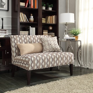 Low Price INSPIRE Q Wicker Park Mocha Wavy Stripe Armless Loveseat