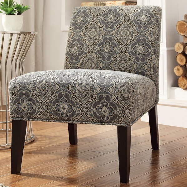 INSPIRE Q Peterson Blue Damask Slipper Chair 15468957 Shopping Great Deals