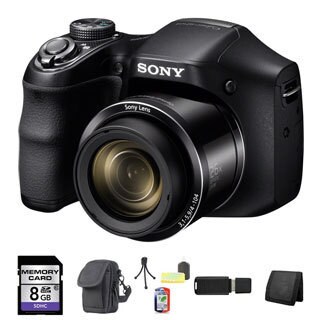Sony Cyber-shot DSC-H200 20.1MP Black Digital Camera 8GB Bundle