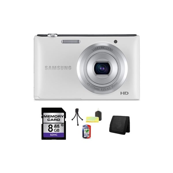 Samsung ST72 16.2MP White Digital Camera 8GB Bundle