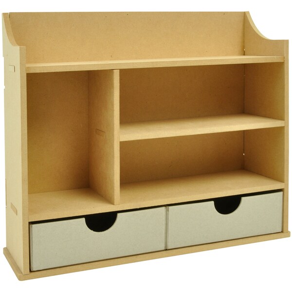 Beyond The Page MDF Shadow Box Shelves With 2 Drawers10.5"X12.25"X3.5