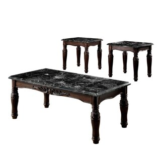 Saxton 3-piece Faux Marble Top Coffee/ End Table Set