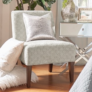 Kayla Grey Bracket Chain Fabric Armless Lounge Chair