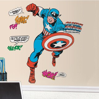 Marvel Classic Captain America Peel and Stick Giant Wall Decals