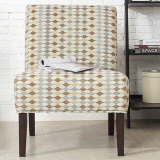 Kayla Geometric Fabric Armless Lounge Chair