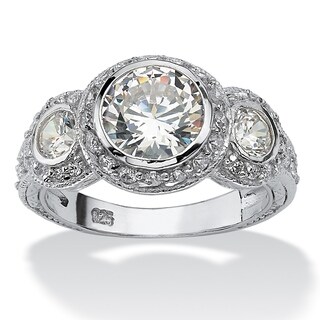 Ultimate CZ Sterling Silver Cubic Zirconia Anniversary Ring