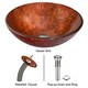 VIGO Mahogany Moon Glass Vessel Waterfall Faucet Set
