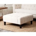 Abbyson Living Florence Cream Square Tufted Ottoman
