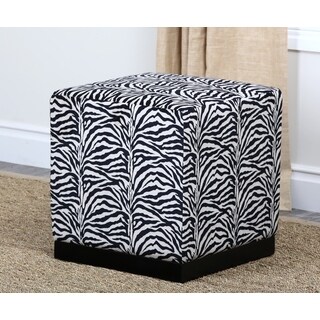 Abbyson Living Oliver Zebra Fabric Cube Ottoman