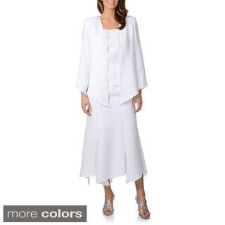 Giovanna Signature Women's Washable Rhinestone Detail 3-piece Jacket Dress