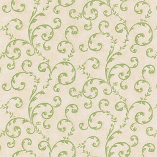 Green Vine Scroll Wallpaper