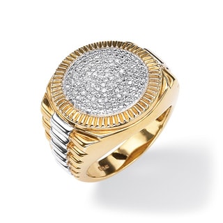 Two tone diamond mens ring