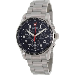 Victorinox Swiss Army Men's Classic Silver Stainless Steel Black Dial Quartz Watch