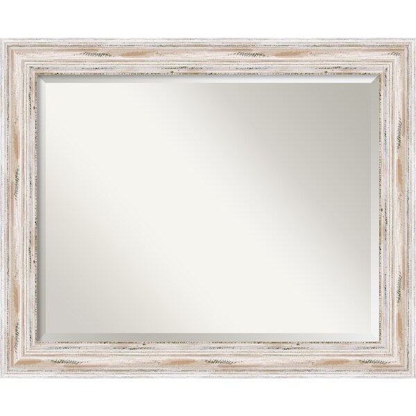 Alexandria Whitewash 33 x 27inch Large Wall Mirror 15480853