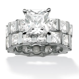 cut platinum princess ring wedding