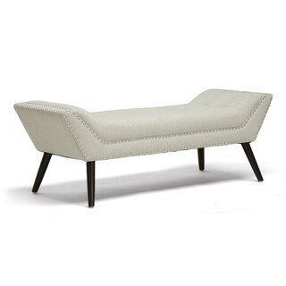 Best Shopping Large Baxton Studio Tamblin Beige Linen Modern Ottoman