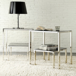 Kona Contemporary Chrome Nesting Glass-Top Accent Table