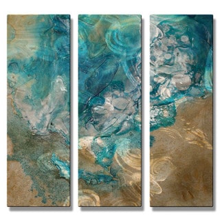 Kelli Money Huff 'Lively Tide Pool' Metal Wall Art 3-piece ...