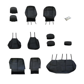 FH Group Custom Fit Black Leatherette 2009-2011 Toyota Corolla Seat Covers (Full Set)-Image