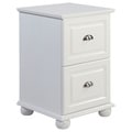 Two Drawer White Storage Cabinet