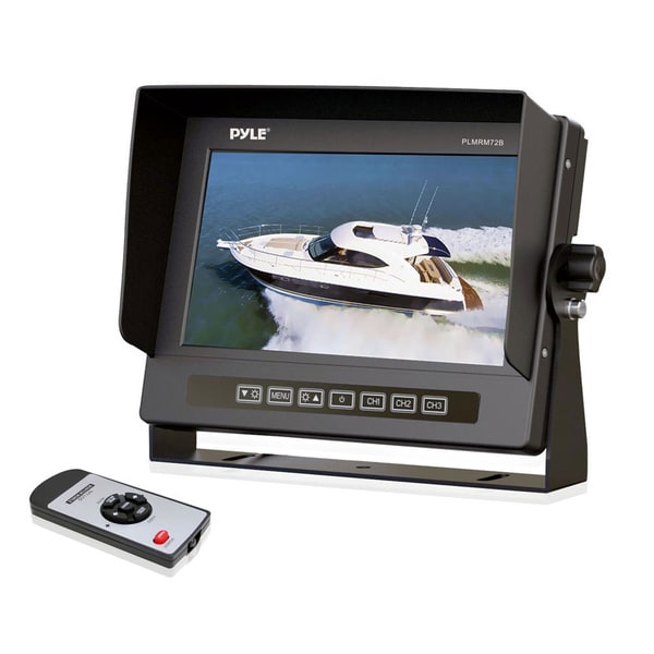 Pyle PLMRM72B 7" Active Matrix TFT LCD Marine Display - Black