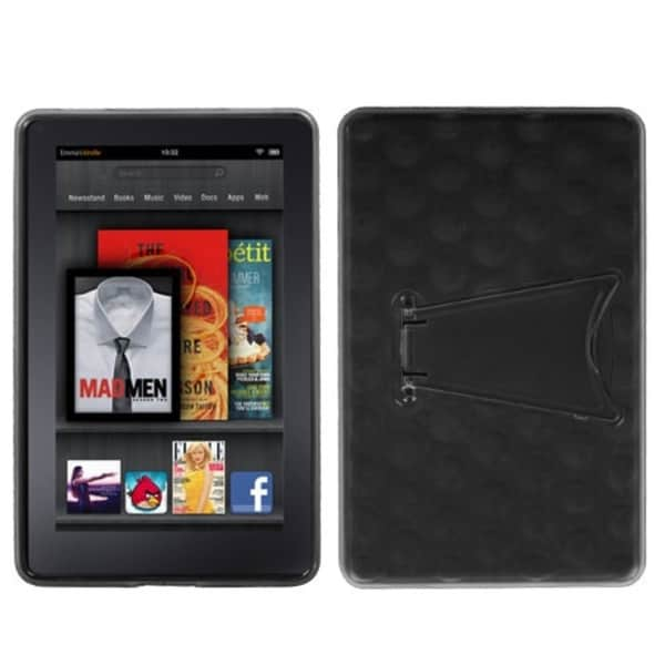 BasAcc Transparent Smoke/ Solid Black Case with Stand for Kindle Fire