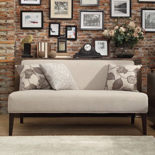 Kayla Grey Fabric Espresso Finish Armless Mini Sofa