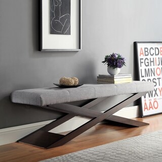 Great Prices INSPIRE Q Bosworth Grey Linen Wood X Base Bench