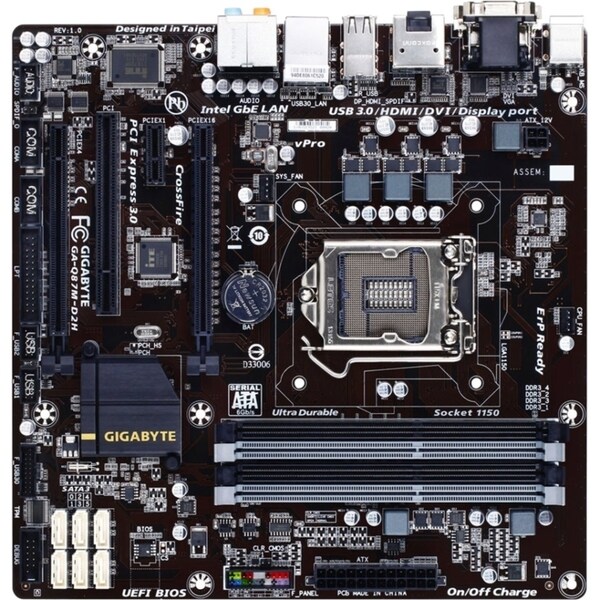 Gigabyte GA-Q87M-D2H Desktop Motherboard - Intel Q87 Express Chipset 