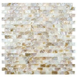 (>_<)  SomerTile 12.5x12.25-inch Seashell Subway Natural Mosaic Tiles (Pack of 10)