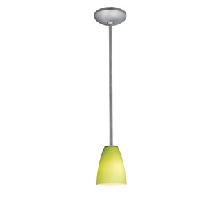 Access Julia 1-light Brushed Steel Cone Glass Pendant