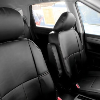 FH Group Custom Fit Black Leatherette 2010-2011 Honda CR-V Seat Covers (Full Set)-Image