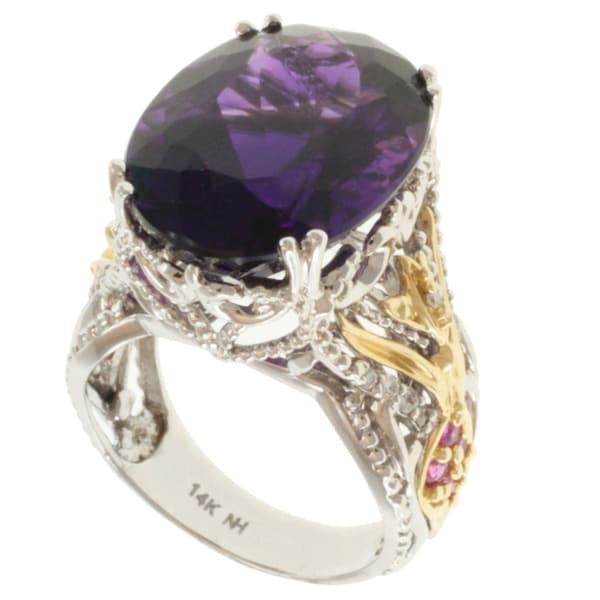 Michael Valitutti 14k Two-tone Gold Amethyst, Pink Sapphire and ...