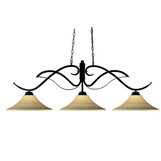 Players Three-Light Bronze Chandelier