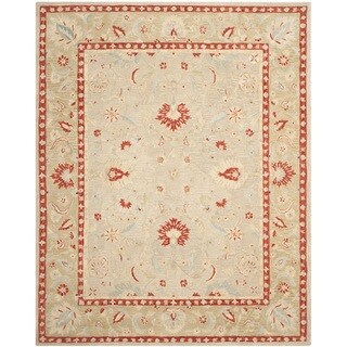 Safavieh Hand-made Anatolia Ivory/ Green Wool Rug (9'6 x 13'6)