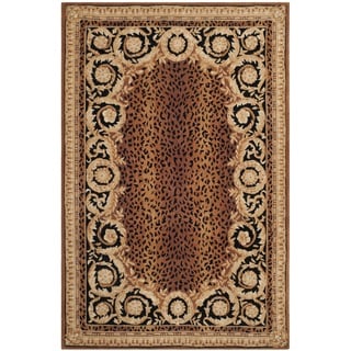 (^.^)/  Safavieh Hand-made Naples Black/ Gold Wool Rug (8' x 11')