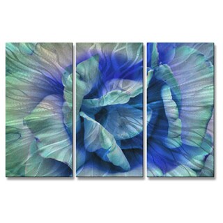 ( ._.) Allyson Kitts 'Blue Rose' Metal Wall Decor 3-piece Set